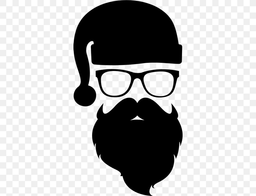 Santa Claus Silhouette Hipster Clip Art, PNG, 350x628px, Santa Claus, Beard, Black, Black And White, Christmas Download Free
