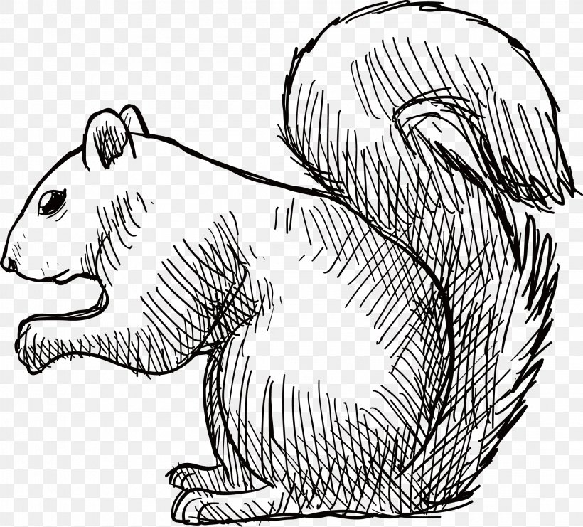Tree Squirrel Rubber Stamp Vecteur Eastern Gray Squirrel, PNG, 2195x1984px, Squirrel, Art, Artwork, Black And White, Carnivoran Download Free