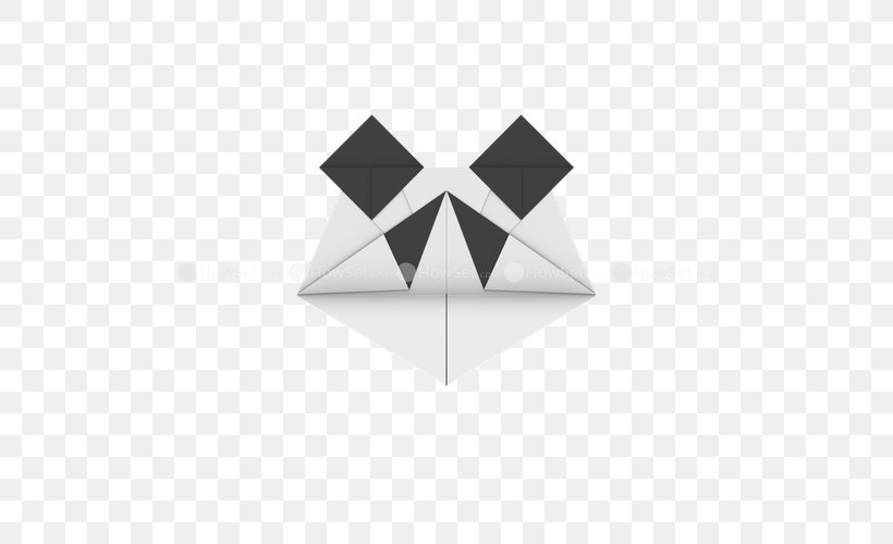 Paper Triangle Origami, PNG, 500x500px, Paper, Animal, Black And White, Brand, Face Download Free