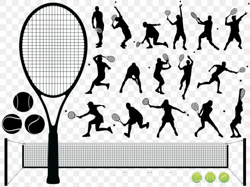 Tennis Ball Sport Illustration, PNG, 1000x750px, Tennis, Ball, Black And White, Communication, Human Behavior Download Free