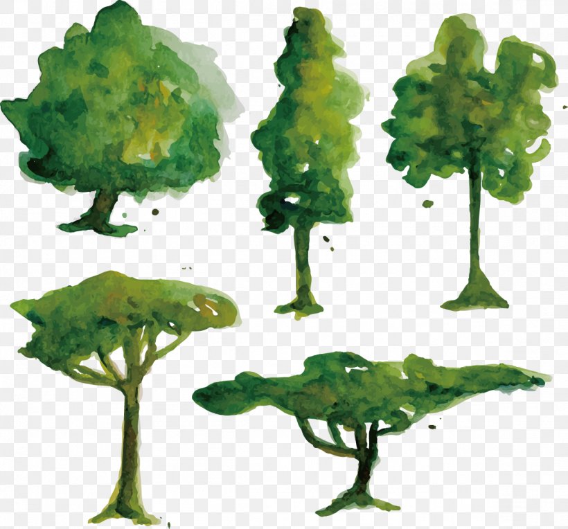 Vector Hand-painted Watercolor Tree, PNG, 1163x1084px, Watercolor Painting, Art, Grass, Leaf, Organism Download Free