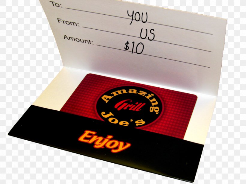Amazing Joe's Grill Gift Card Restaurant Mobile Phones, PNG, 853x640px, Gift Card, Box, Brand, Columbus, Credit Card Download Free