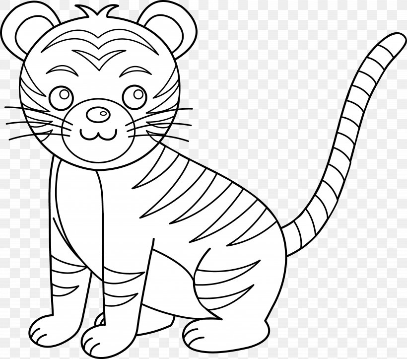 Bengal Tiger White Tiger Cuteness Black And White Clip Art, PNG, 6794x5996px, Bengal Tiger, Animal Figure, Big Cats, Black And White, Black Tiger Download Free