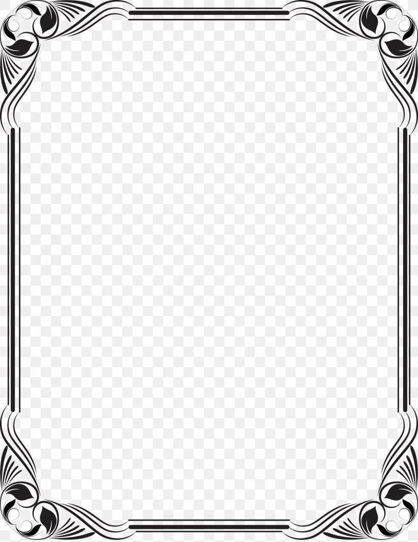 Borders And Frames Picture Frames Clip Art Design Vector Graphics, PNG, 1700x2205px, Borders And Frames, Area, Black, Black And White, Body Jewelry Download Free
