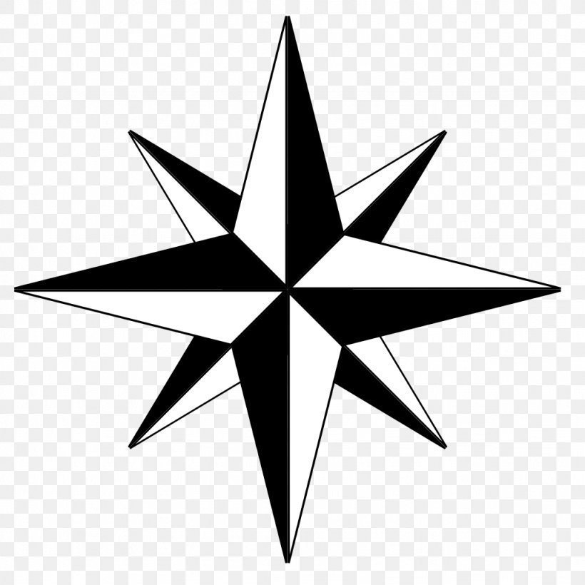 Compass Rose Art Clip Art, PNG, 1024x1024px, Compass Rose, Art, Black And White, Compass, Drawing Download Free