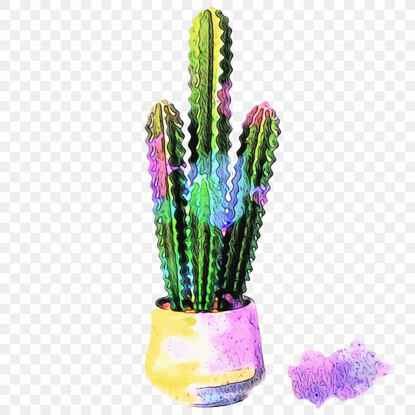 Cactus, PNG, 1440x1440px, Watercolor, Cactus, Flowerpot, Paint, Purple Download Free