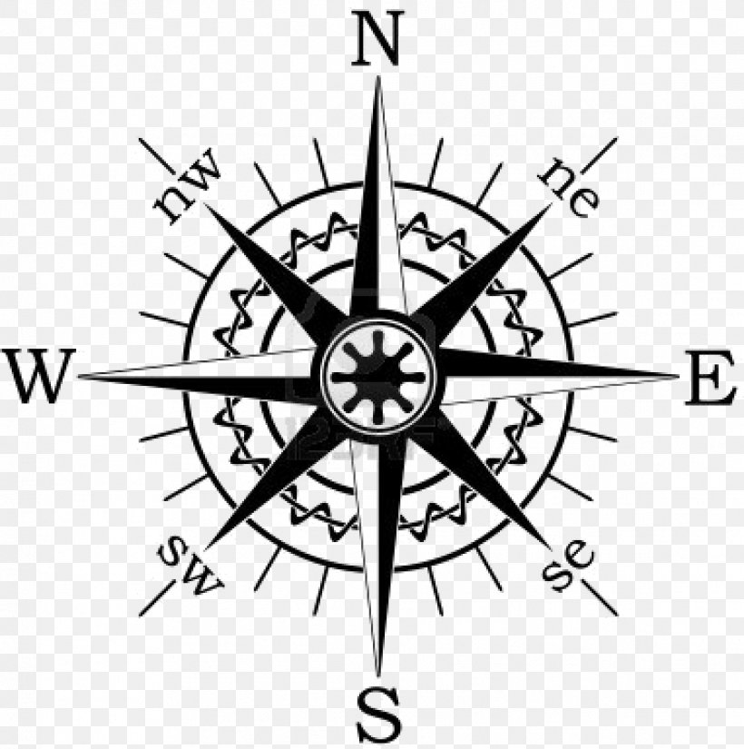 North Compass Rose, PNG, 1143x1151px, North, Area, Black And White, Cardinal Direction, Clock Download Free