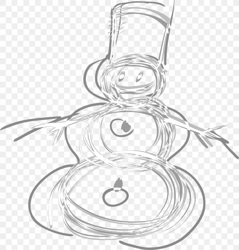 Snowman Winter, PNG, 1078x1127px, Snowman, Artwork, Black And White, Body Jewelry, Christmas Download Free