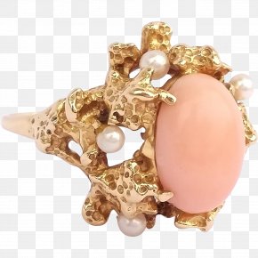 Gemstone - Gemstone Ring Size Colored Gold Red Coral PNG