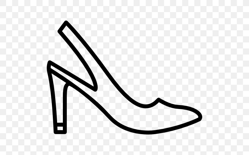 White High-heeled Shoe Clip Art, PNG, 512x512px, White, Area, Black, Black And White, Footwear Download Free