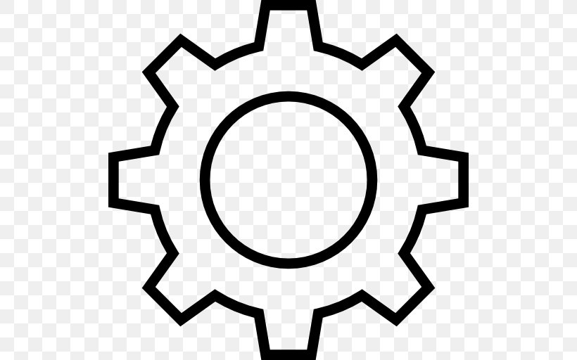Gear Wheel, PNG, 512x512px, Gear, Area, Black, Black And White, Business Download Free