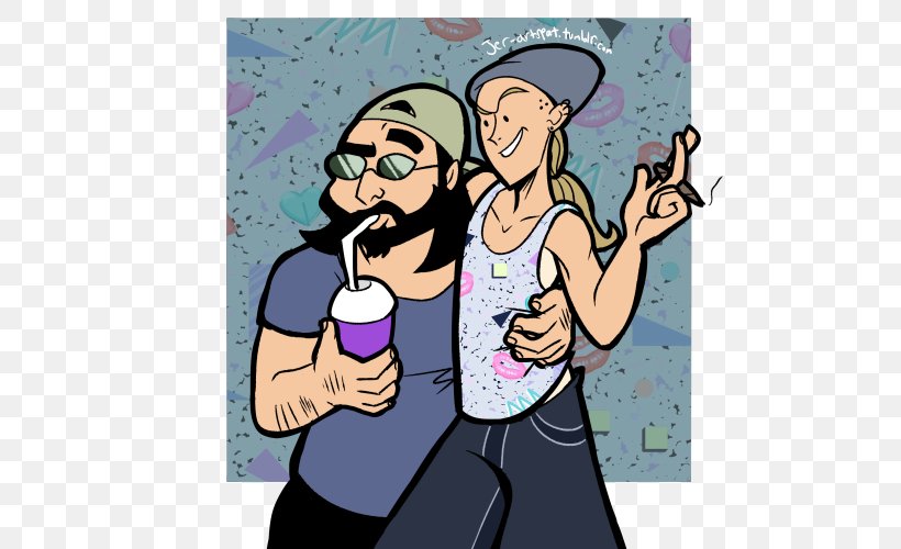 Jay And Silent Bob View Askewniverse YouTube Clerks, PNG, 500x500px, Watercolor, Cartoon, Flower, Frame, Heart Download Free