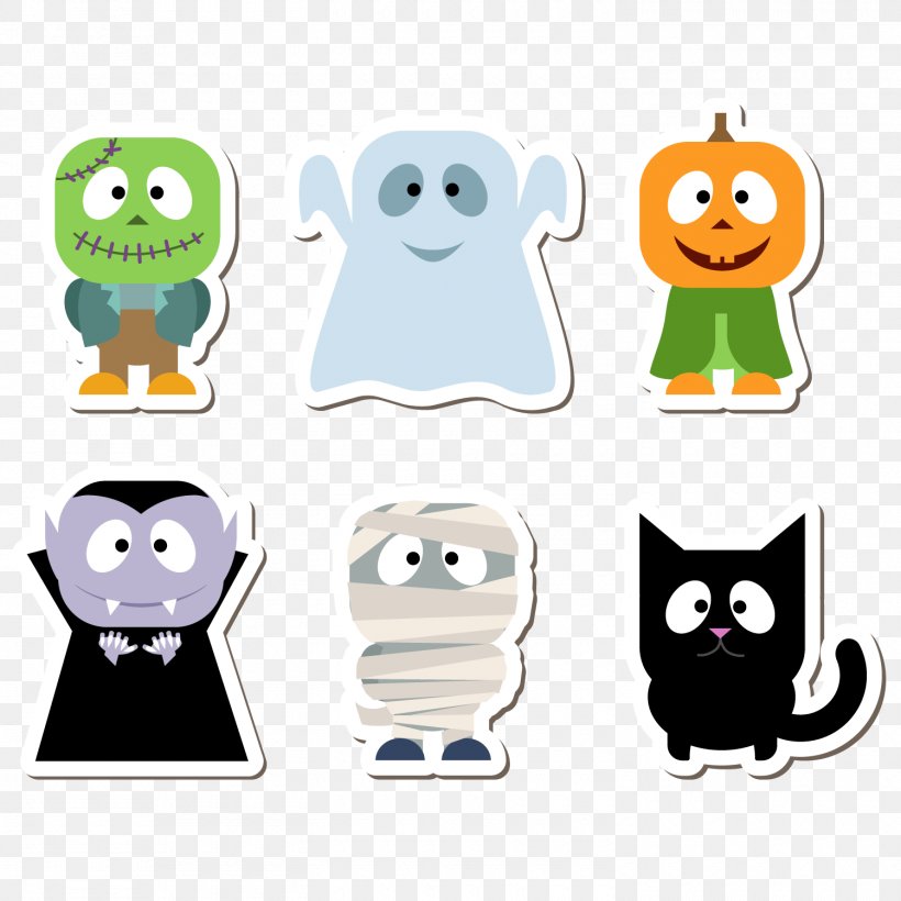 Vector Halloween Character Sticker, PNG, 1500x1500px, Watercolor, Cartoon, Flower, Frame, Heart Download Free