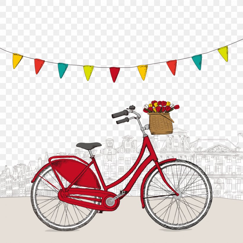 Bicycle Illustrator Illustration, PNG, 2000x2000px, Bicycle, Bicycle Accessory, Bicycle Basket, Bicycle Frame, Bicycle Part Download Free
