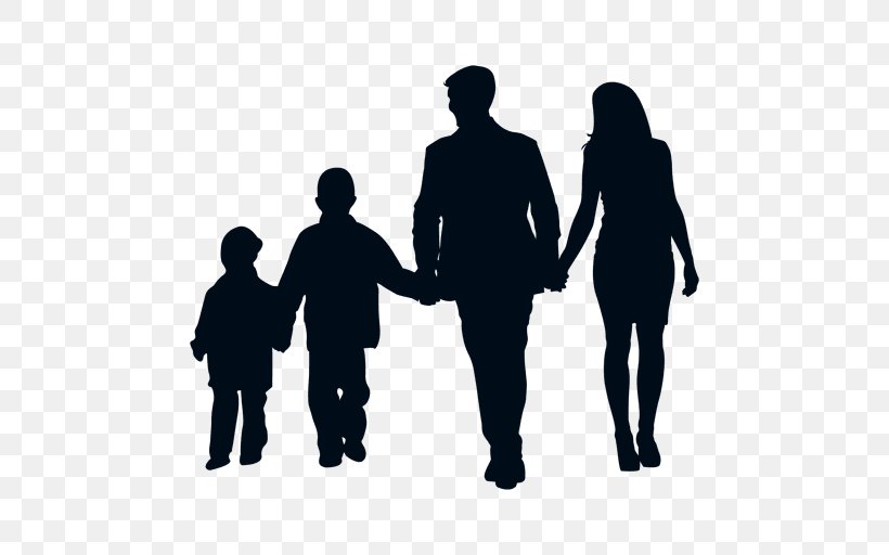 Family Silhouette Clip Art, PNG, 512x512px, Family, Black And White, Child, Communication, Conversation Download Free
