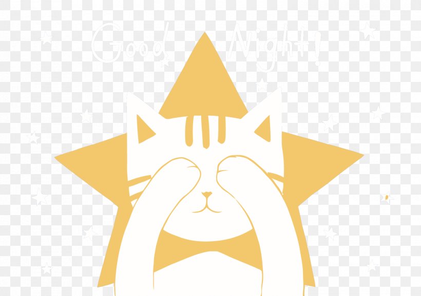 Cat Illustration, PNG, 1500x1058px, Cat, Cartoon, Logo, Star, Symmetry Download Free