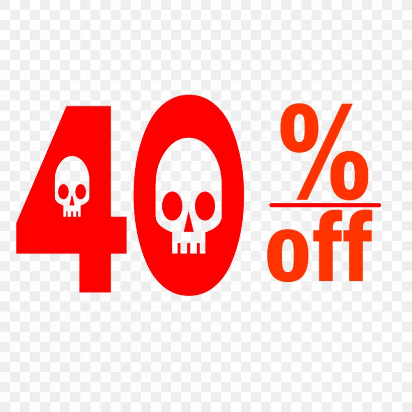 Halloween 40% Discount Tag., PNG, 1000x1000px, Brand, Area, Logo, Red, Sign Download Free