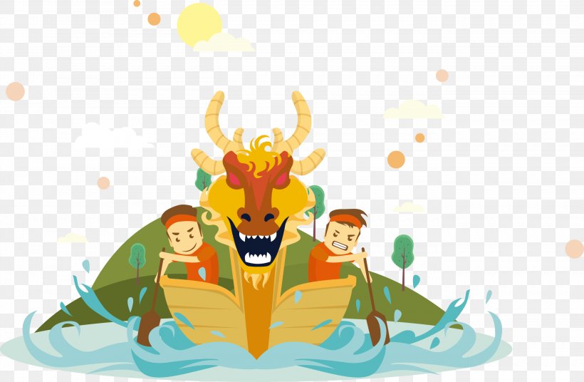 Dragon Boat Festival Illustration, PNG, 2706x1771px, Dragon Boat, Art, Boat, Cartoon, Chinese Dragon Download Free