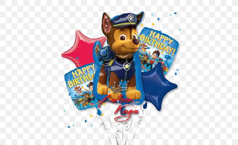Mylar Balloon PAW Patrol: Chase To The Rescue Dog, PNG, 500x500px, Balloon, Birthday, Chase Bank, Dog, Food Download Free