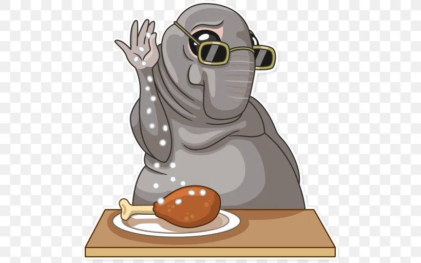 Homunculus Loxodontus Telegram Sticker VKontakte, PNG, 512x512px, Homunculus Loxodontus, Carnivoran, Cartoon, Finger, Food Download Free