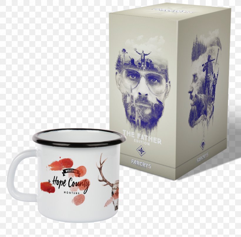 Far Cry 5 PlayStation 4 Video Game Secret Of Mana GameStop, PNG, 856x844px, Far Cry 5, Ceramic, Coffee Cup, Cup, Drinkware Download Free