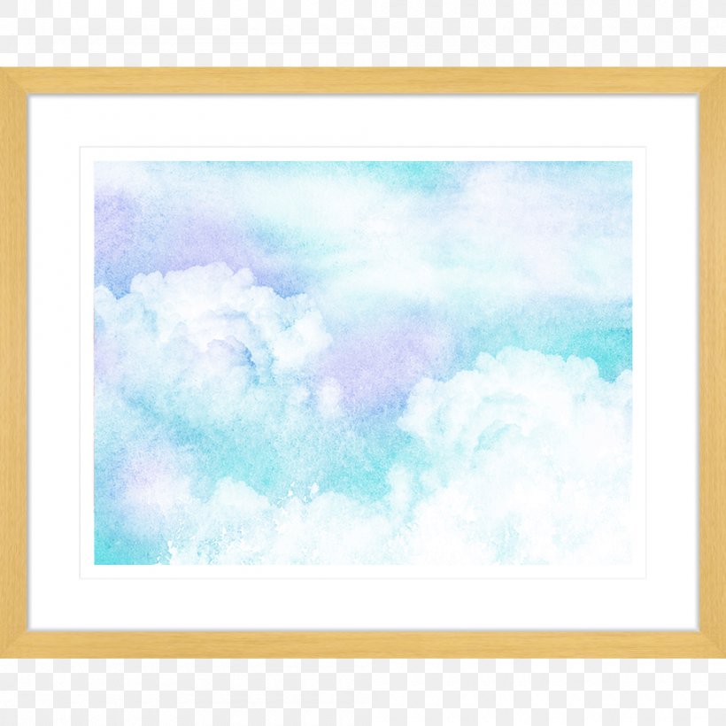 Picture Frames Watercolor Painting Blue, PNG, 1000x1000px, Picture Frames, Blue, Cloud, Cloud Computing, Color Download Free