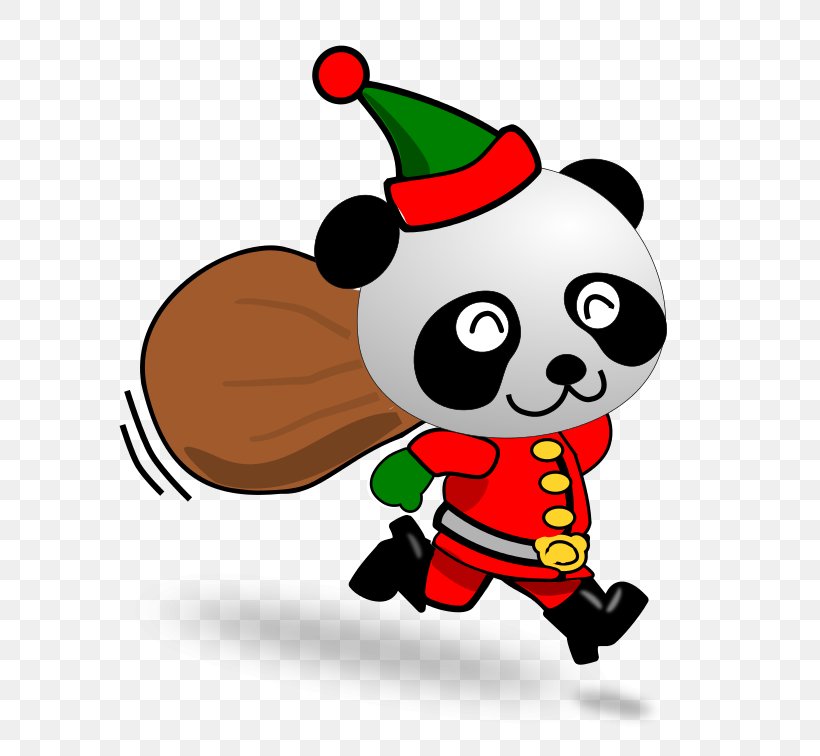Giant Panda Santa Claus Clip Art, PNG, 729x756px, Giant Panda, Art, Artwork, Carnivoran, Cartoon Download Free