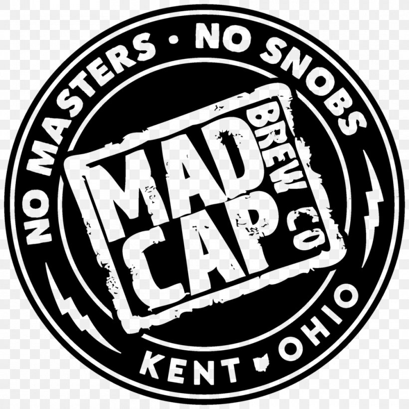 MADCAP BREW CO. Logo Brand Trademark Organization, PNG, 1000x1000px, Logo, Area, Badge, Black And White, Brand Download Free
