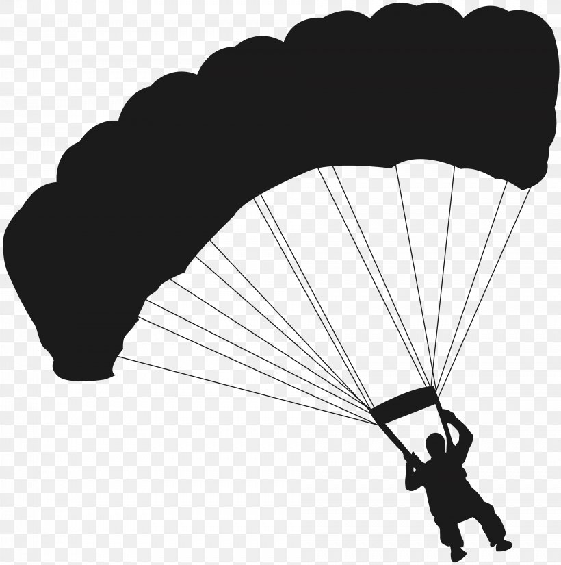 Airplane Parachuting Parachute Extreme Sport, PNG, 3813x3840px, Airplane, Air Sports, Black And White, Extreme Sport, Parachute Download Free