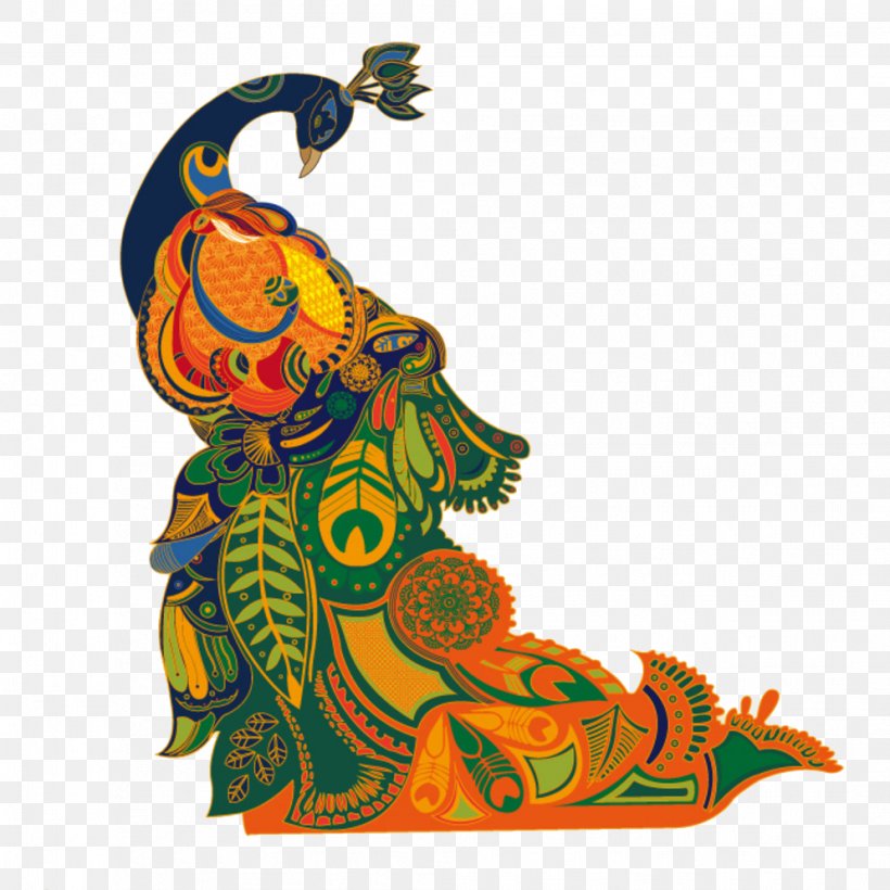 Bird Peafowl Motif, PNG, 994x994px, Bird, Art, Cartoon, Costume Design, Feather Download Free