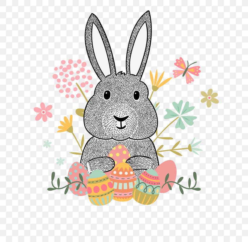 Easter Bunny Euclidean Vector Hipster Clip Art, PNG, 800x800px, Easter Bunny, Animal, Easter, Easter Postcard, Hipster Download Free