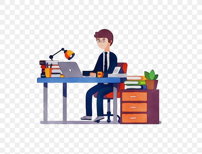 Watercolor Business, PNG, 626x626px, Watercolor, Business, Cartoon, Computer Desk, Computer Network Download Free