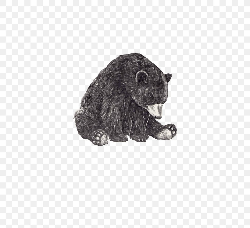 American Black Bear Polar Bear Grizzly Bear Drawing, PNG, 476x750px, American Black Bear, Art, Asian Black Bear, Bear, Black And White Download Free