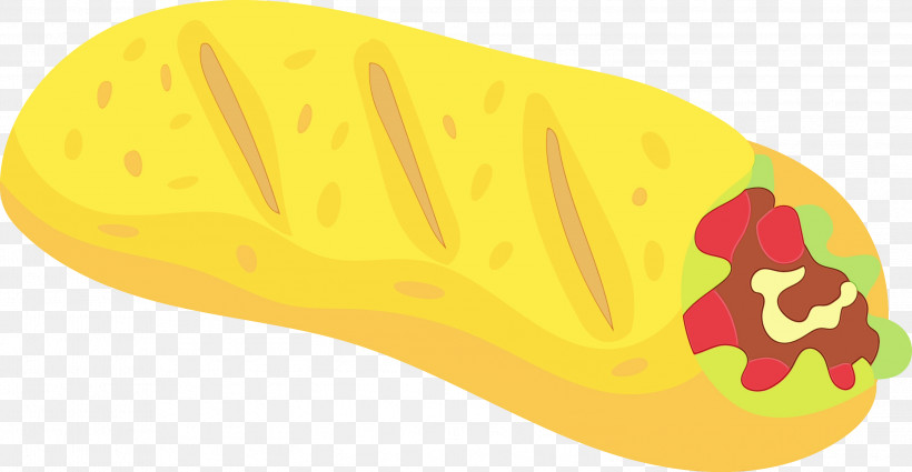 Yellow Shoe Fruit, PNG, 2999x1555px, Mexican Food, Fruit, Paint, Shoe, Watercolor Download Free