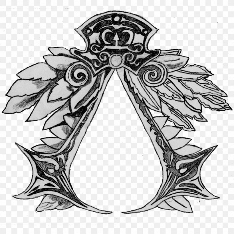Assassin's Creed III Assassin's Creed: Brotherhood Assassin's Creed Rogue Assassin's Creed IV: Black Flag, PNG, 980x980px, Assassins, Art, Black And White, Drawing, Emblem Download Free