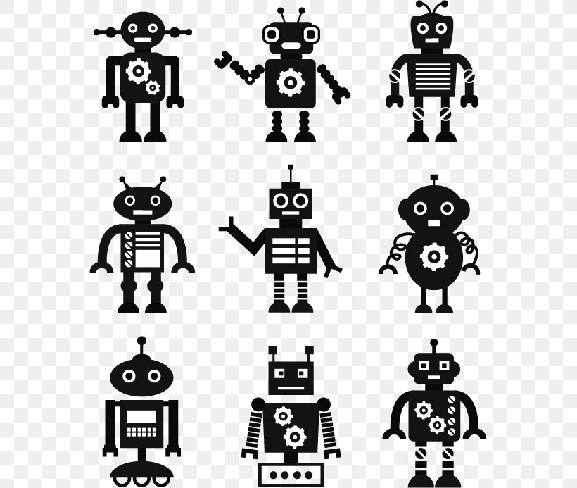 Robot Euclidean Vector, PNG, 565x693px, Robot, Android, Art, Black, Black And White Download Free