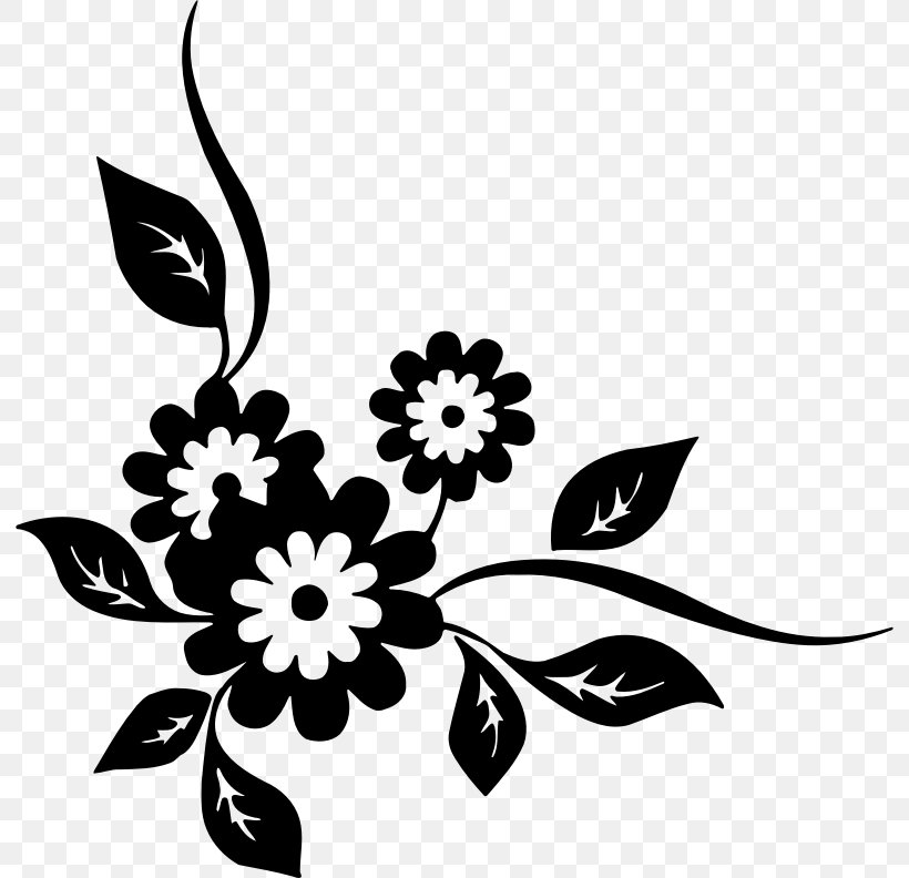 Floral Design Flower Clip Art, PNG, 792x792px, Floral Design, Animation, Artwork, Black, Black And White Download Free