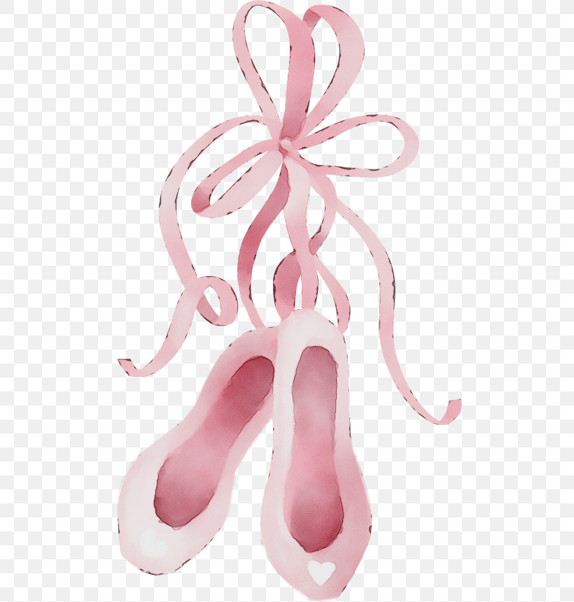 Shoe Flip-flops High-heeled Shoe Footwear Pink M, PNG, 500x861px, Watercolor, Flipflops, Footwear, Highheeled Shoe, Paint Download Free