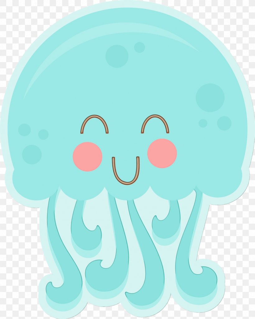 Turquoise Aqua Cartoon Octopus Marine Invertebrates, PNG, 1277x1600px, Watercolor, Aqua, Cartoon, Cloud, Marine Invertebrates Download Free