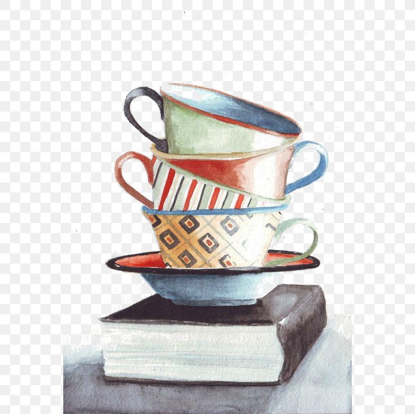 Coffee Cup Still Life Tea Watercolor Painting, PNG, 570x817px, Coffee Cup, Art, Book, Ceramic, Coffee Download Free