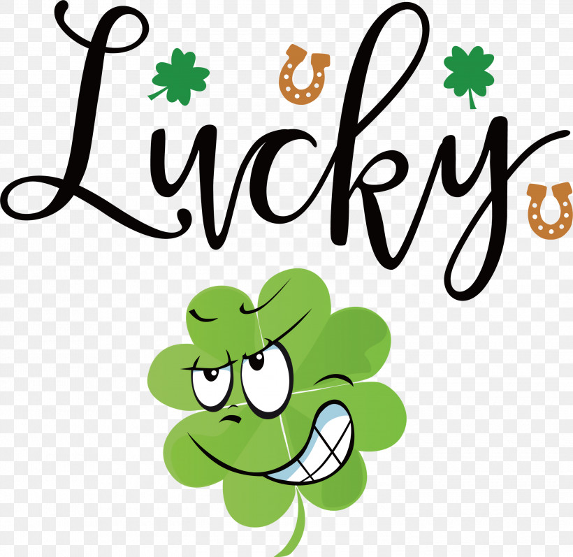 Lucky Patricks Day Saint Patrick, PNG, 3000x2918px, Lucky, Cartoon, Flower, Leaf, Logo Download Free