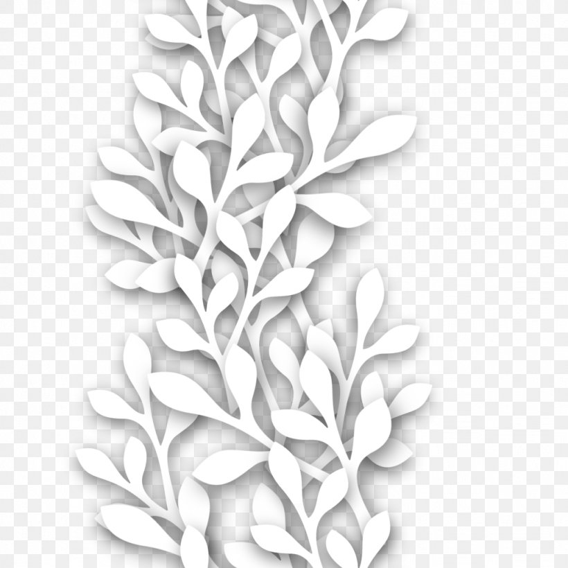 White Line, PNG, 1024x1024px, White, Black And White, Branch, Flower, Leaf Download Free