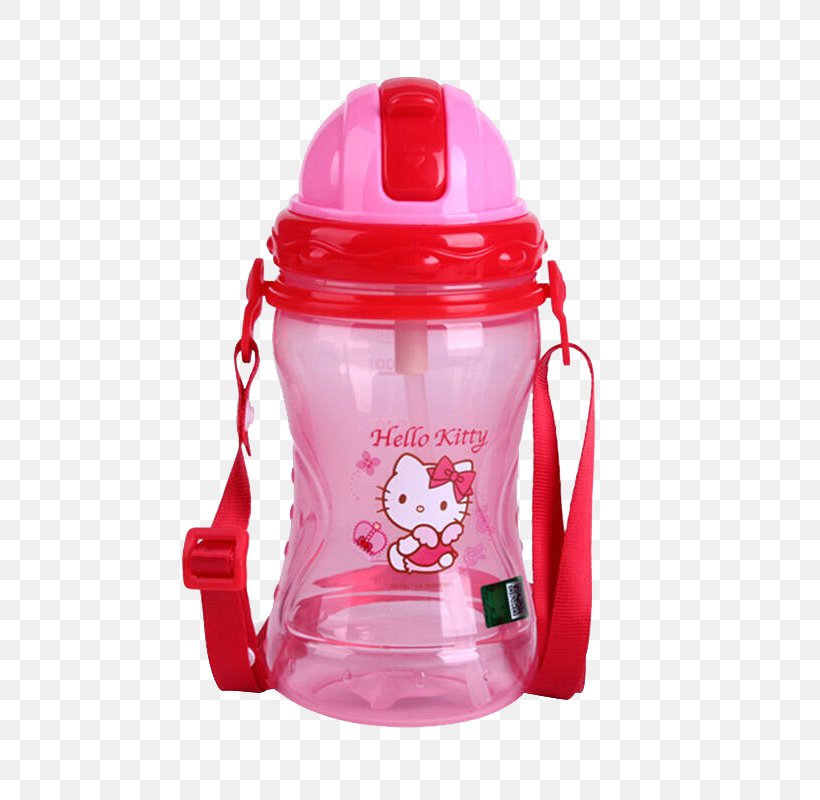 Hello Kitty Water Bottle Cup Plastic, PNG, 800x800px, Hello Kitty, Bottle, Cup, Drinking, Drinking Straw Download Free