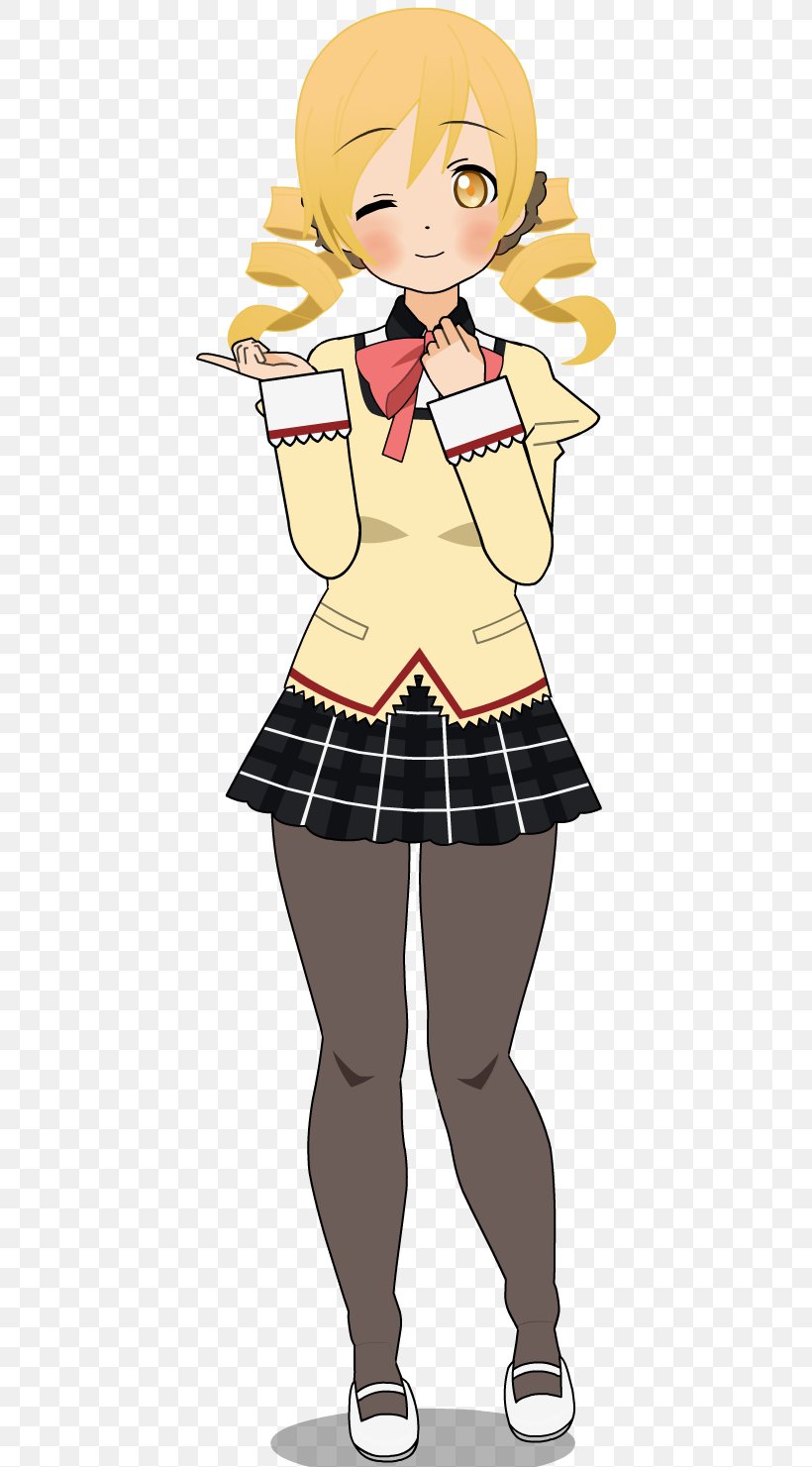 Mami Tomoe School Uniform Clothing, PNG, 424x1481px, Watercolor, Cartoon, Flower, Frame, Heart Download Free