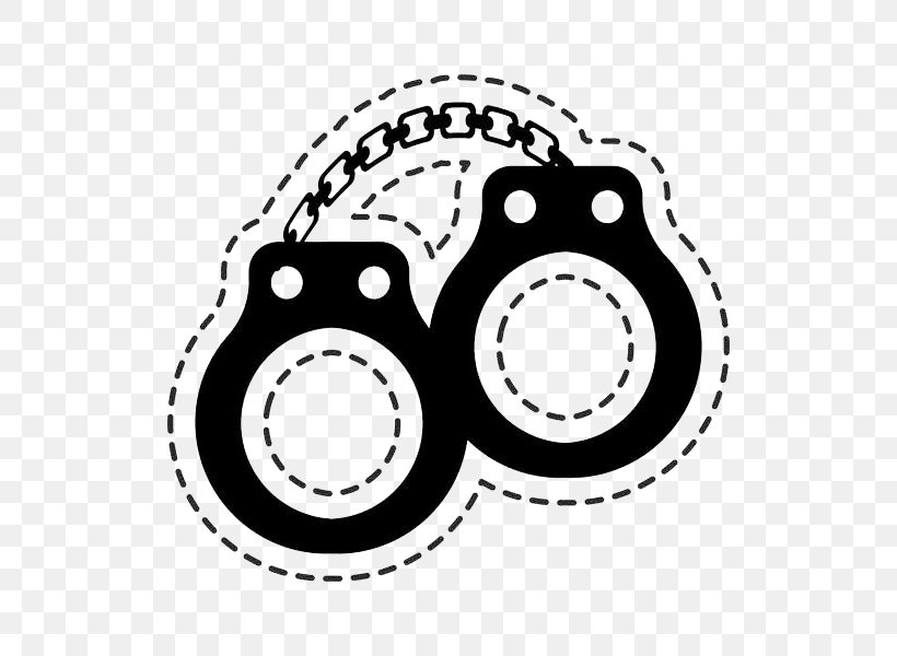 Handcuffs Illustration, PNG, 600x600px, Handcuffs, Black And White, Prison, Rim, Royaltyfree Download Free