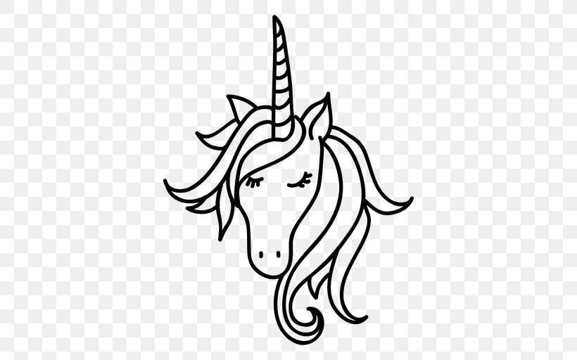 Unicorn Horn Drawing Doodle, PNG, 512x512px, Unicorn, Art, Artwork, Black, Black And White Download Free