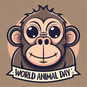 World Animal Day - Playful Monkey Illustration For World Animal Day PNG