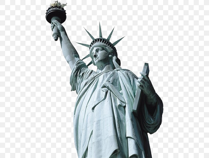 Statue Of Liberty New York Harbor Ellis Island Clip Art, PNG, 464x620px, Statue Of Liberty, Artwork, Classical Sculpture, Ellis Island, Landmark Download Free