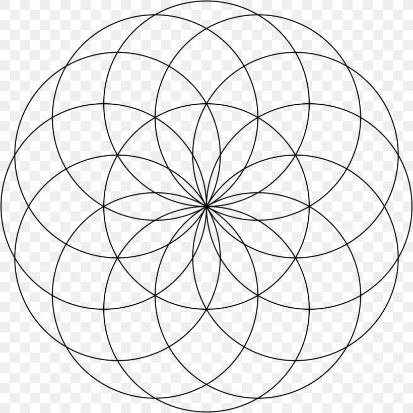 Torus Sacred Geometry Vesica Piscis Circle, PNG, 1024x1024px, Torus, Area, Black And White, Drawing, Geometric Shape Download Free