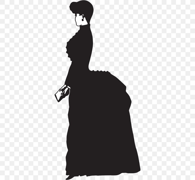 Victorian Era Silhouette Woman, PNG, 362x760px, Victorian Era, Black, Black And White, Computer, Dress Download Free